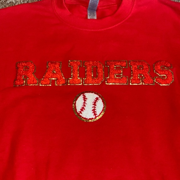 New Red Raiders Baseball Patch Crewneck Sweatshirt Texas Tech or other school - Picture 1 of 4